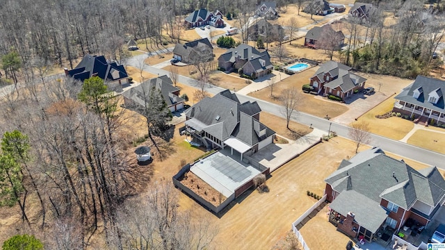 drone / aerial view with a residential view