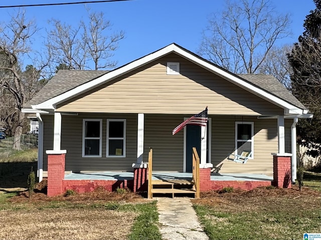 bungalow featuring covered porch