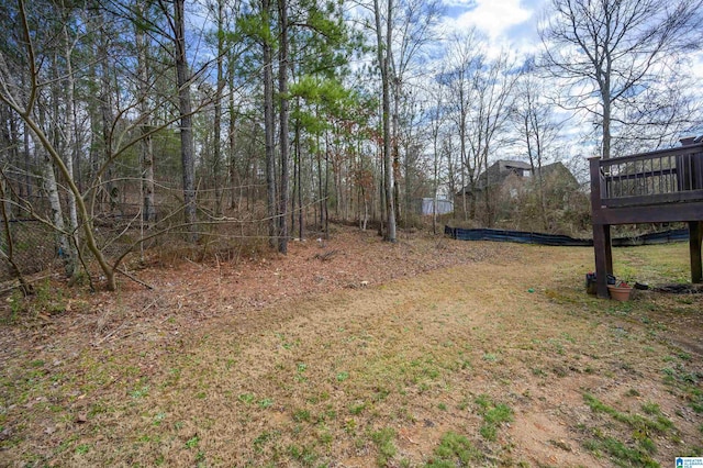 view of yard featuring a deck