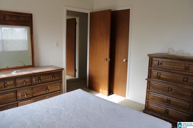 unfurnished bedroom with light carpet