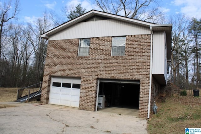 exterior space featuring a garage