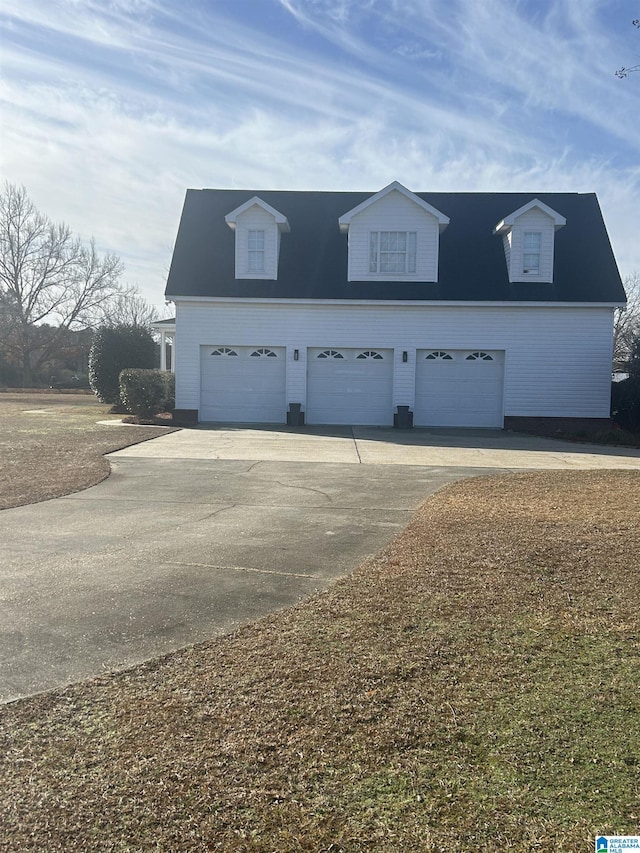 view of garage