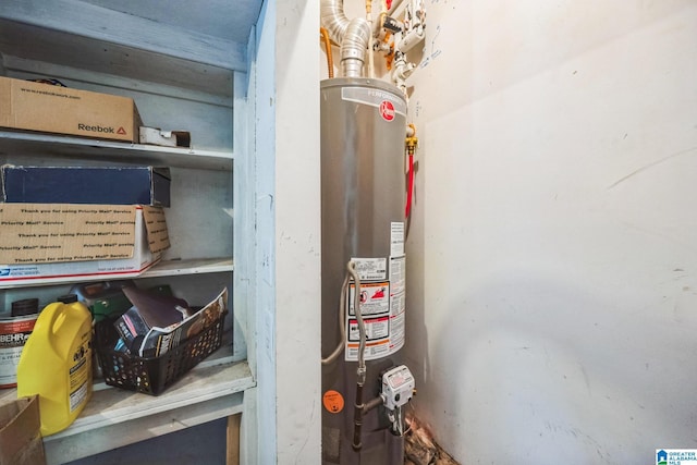 utility room with water heater