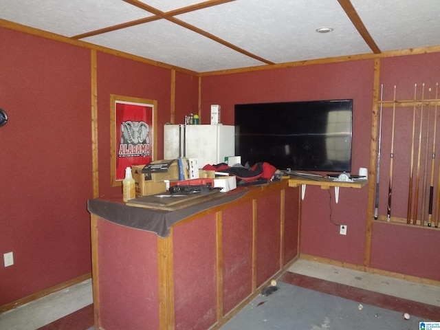 interior space featuring white fridge