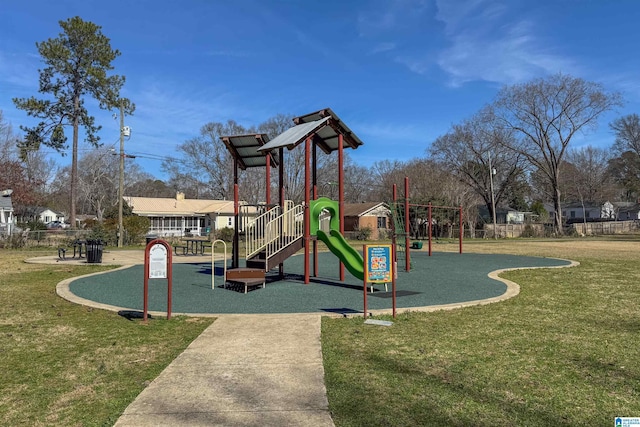 communal playground with a yard