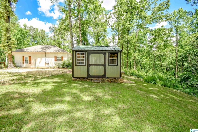 view of shed