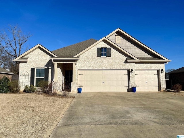 view of front of house with a garage