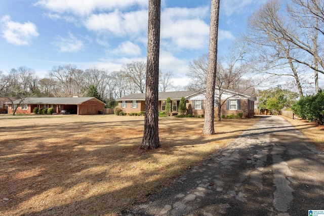 view of single story home