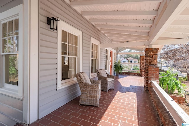 view of patio with a porch