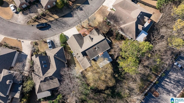 aerial view with a residential view