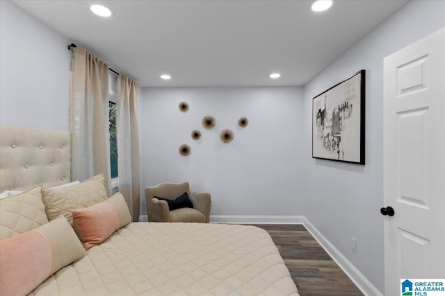 bedroom featuring hardwood / wood-style flooring