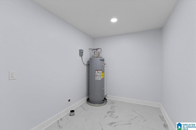 utility room with electric water heater