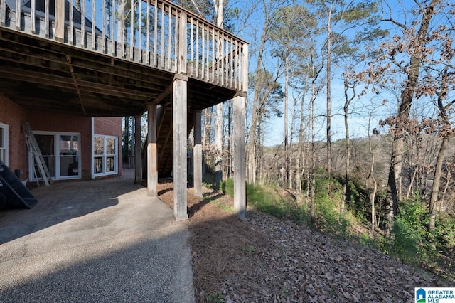 view of yard featuring a deck