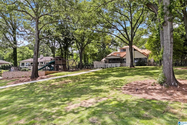 890 River Oaks Dr, Cropwell, AL 35054 - view of yard with a playground and fence