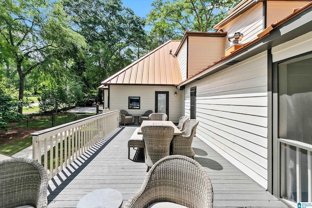 890 River Oaks Dr, Cropwell, AL 35054 - wooden deck featuring outdoor dining area