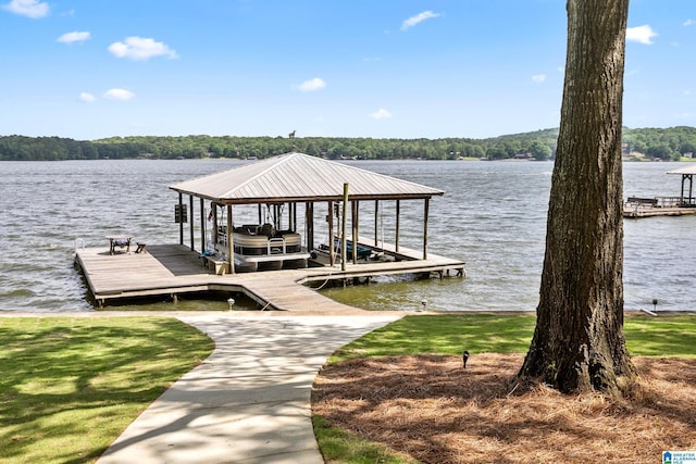 890 River Oaks Dr, Cropwell, AL 35054 - view of dock with boat lift and a water view