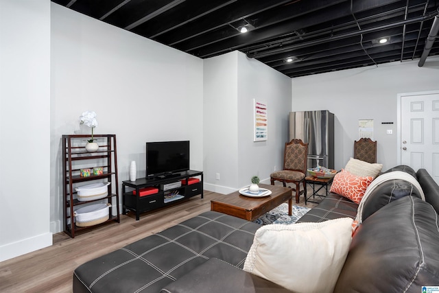 living room featuring hardwood / wood-style flooring