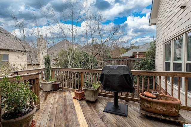 wooden terrace with fence