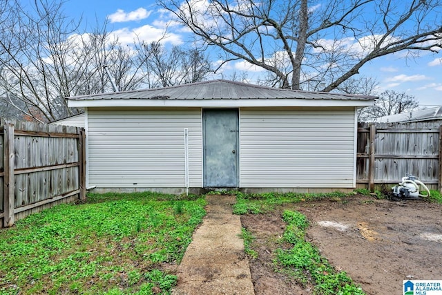 garage featuring fence