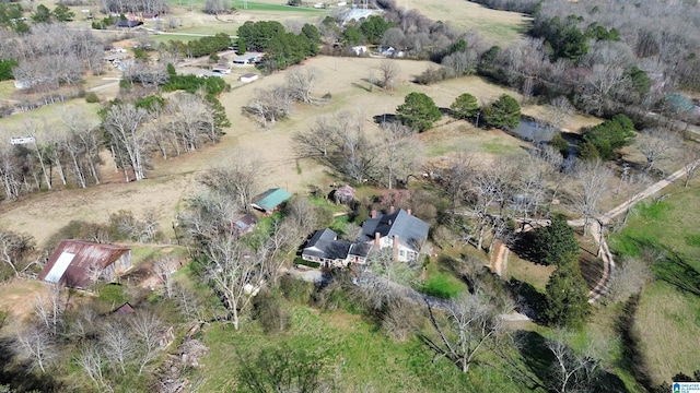 bird's eye view featuring a rural view