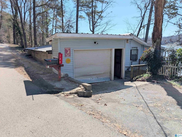 view of garage