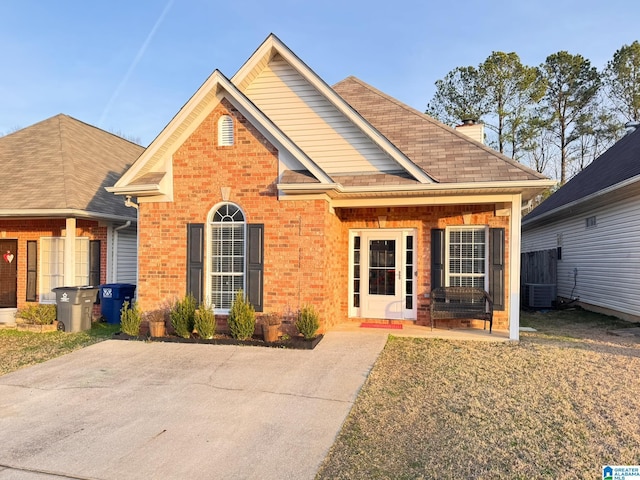 view of front of home featuring central AC