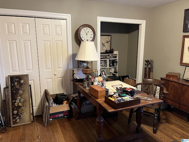 office featuring wood finished floors