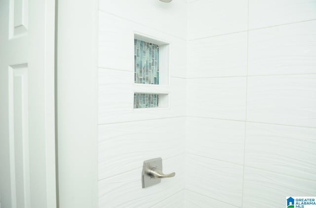 details with tiled shower