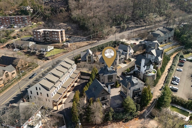 drone / aerial view with a residential view