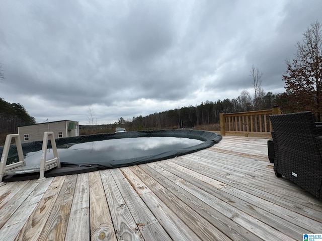 view of dock featuring a deck