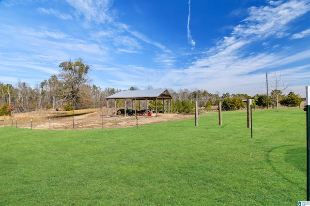 view of yard featuring a gazebo and fence