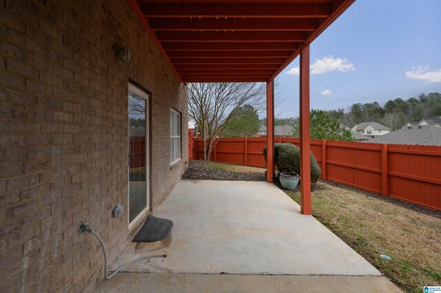 view of patio with a fenced backyard