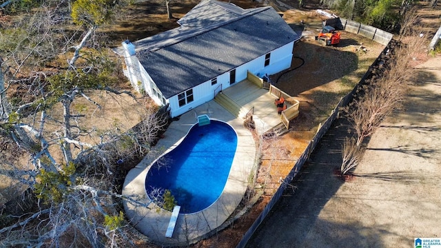 view of pool featuring fence and a fenced in pool