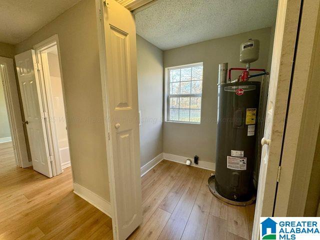 utility room with water heater