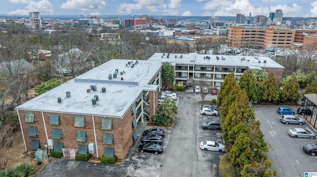 aerial view featuring a city view