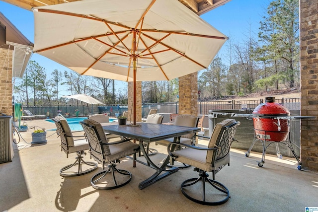 view of patio / terrace featuring a fenced in pool and a fenced backyard