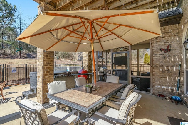 view of patio / terrace with fence and outdoor dining area