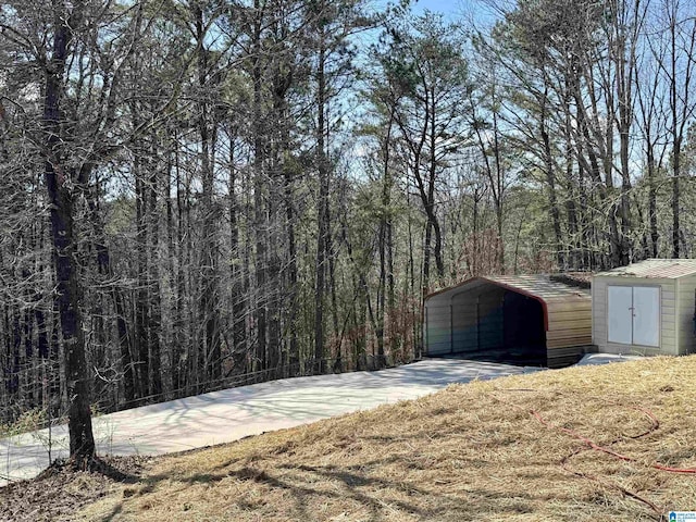 exterior space featuring a detached carport