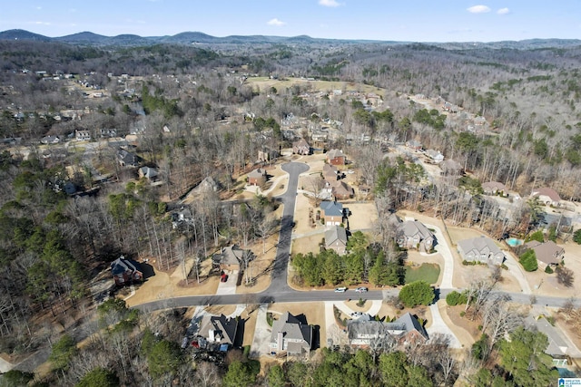 birds eye view of property with a residential view and a mountain view