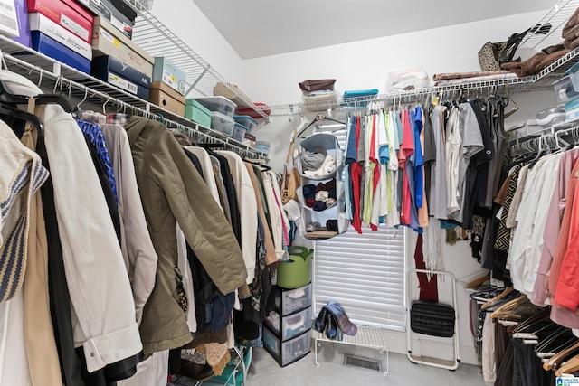 view of walk in closet