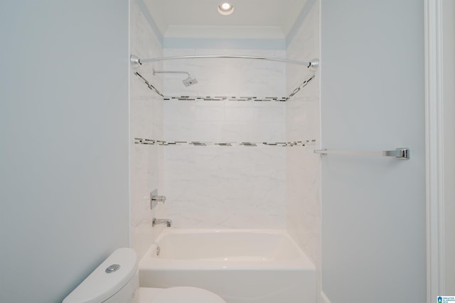 full bathroom with shower / bathing tub combination and toilet