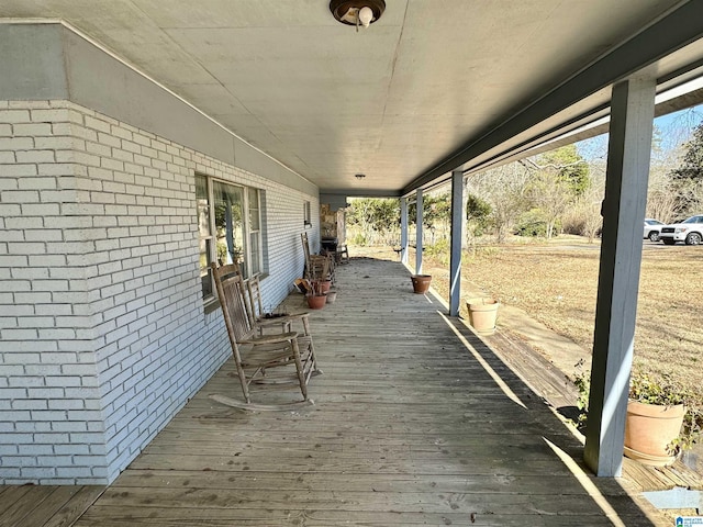 deck with covered porch