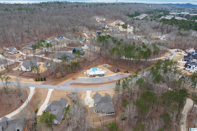 aerial view with a forest view