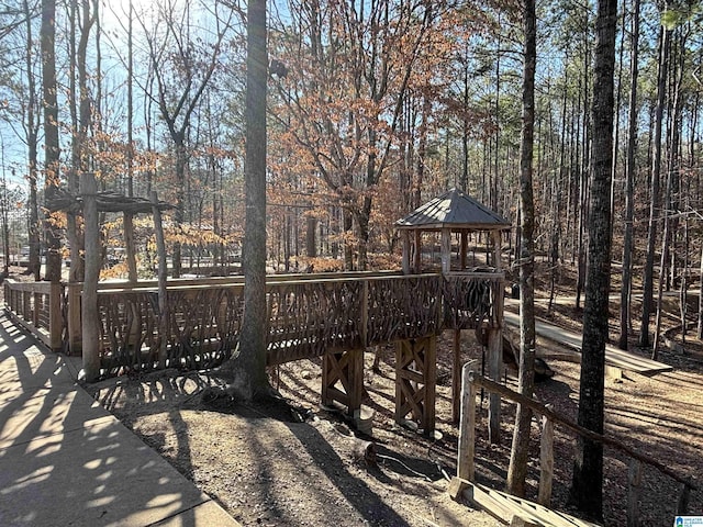 view of yard with a gazebo