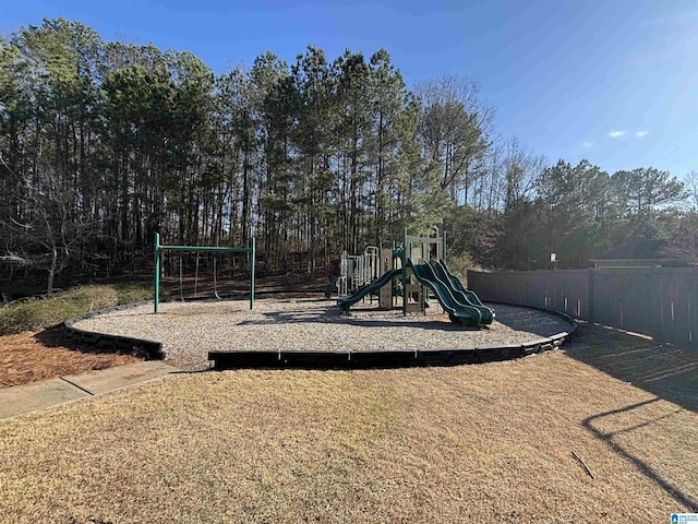 communal playground with fence