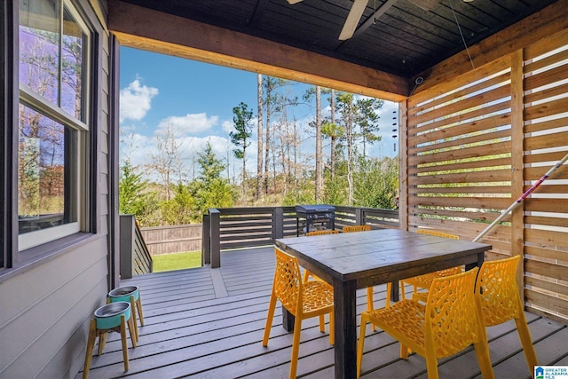 51 Nolen St, Birmingham, AL 35242 - wooden terrace with fence and outdoor dining space