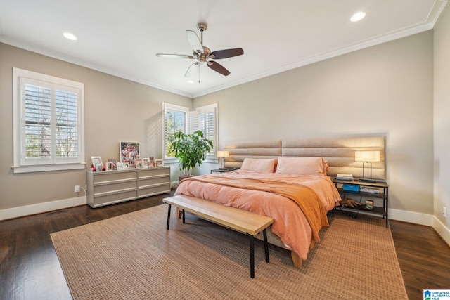 51 Nolen St, Birmingham, AL 35242 - bedroom featuring dark wood-type flooring, multiple windows, crown molding, and baseboards