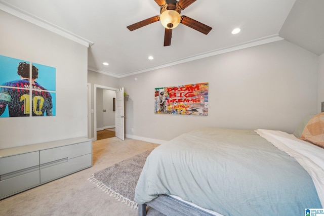 51 Nolen St, Birmingham, AL 35242 - bedroom with ornamental molding, recessed lighting, light colored carpet, and baseboards