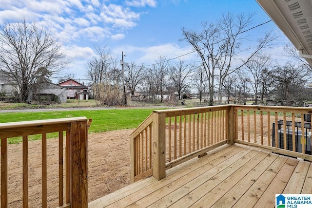 deck with a lawn