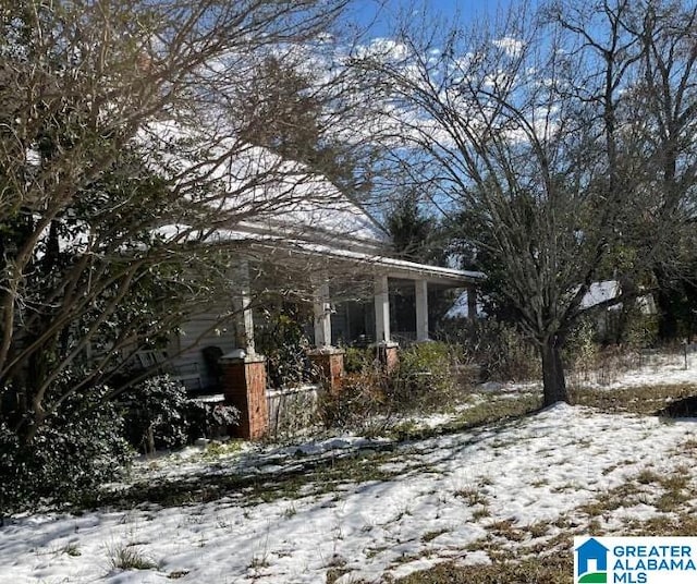 view of snowy yard